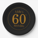 Search for black and gold paper plates 60th birthday party