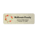 Search for burlap flowers return address labels Rustic