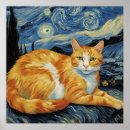 Search for starry night cat posters Adorable