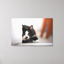 Search for black white animal canvas prints Kitten