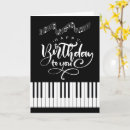 Search for keyboard birthday cards Pianist