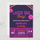 Search for laser tag birthday invitations Neon