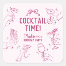 Search for cocktail party invitation stickers Hand drawn cocktails