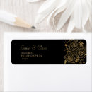 Search for black and gold wedding return address labels Classic