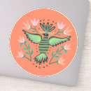 Search for birds and flowers stickers Colourful