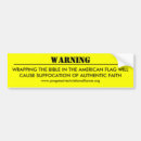 Search for warning bumper stickers Christian