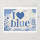 Search for blue hearts postcards Drawing