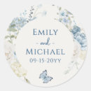 Search for watercolor blue wedding stickers Floral