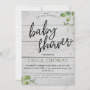 Search for rustic wood baby shower invitations Greenery