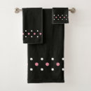 Search for pink white polka dot bath towels Black