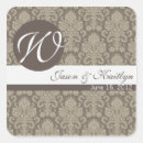 Search for damask bridal shower stickers Initial