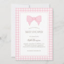 Search for pink and white baby shower invitations Gingham