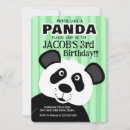 Search for panda birthday invitations Green