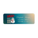 Search for happy snowman return address labels Green
