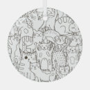 Search for white cat christmas tree decorations Illustration