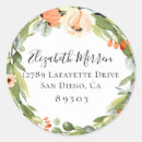 Search for floral round return address labels Boho