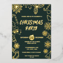 Search for gold foil christmas invitations Holly and berries