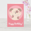 Search for cute dog birthday cards Pink