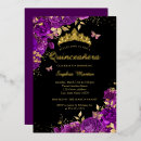 Search for purple gold butterflies invitations Script