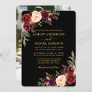 Search for black gold floral wedding invitations Watercolor burgundy floral