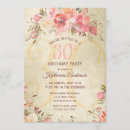 Search for pink and gold 30th birthday invitations Floral