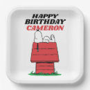 Search for cartoon birthday paper plates Charlie brown supplies