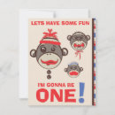 Search for sock monkey birthday invitations Boy