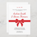 Search for red ribbon wedding invitations Classic