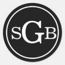 Search for traditional monogram stickers Black and white