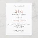 Search for girly 21st birthday invitations Typography