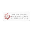 Search for pink hibiscus return address labels Aloha