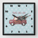 Search for red truck clocks Merry christmas