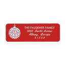 Search for red ornament return address labels Red and white