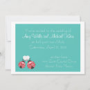 Search for teal and red wedding invitations White