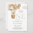 Search for bear 1st birthday invitations Boy first birthday
