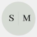 Search for elegant monogram wedding stickers Sage green