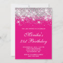Search for hot pink 21st birthday invitations Glitter