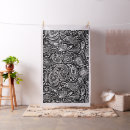 Search for black and white floral fabric Paisley