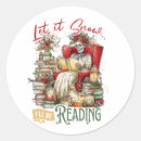 Search for funny reading stickers Bibliophile