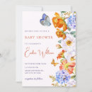 Search for spring flowers baby shower invitations Butterfly