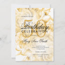 Search for gold and white 50th birthday invitations Floral