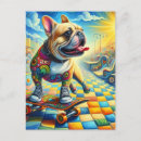 Search for funny bulldog postcards Ai generated