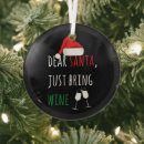 Search for funny wine christmas tree decorations Xmas