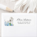 Search for white poodle dog return address labels Watercolor