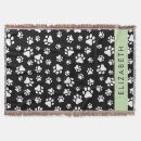 Search for black and white dog blankets Pattern of paws