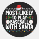 Search for play baseball stickers Santa