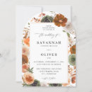 Search for peach orange green wedding invitations Fall autumn