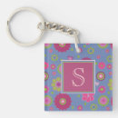 Search for pink flowers key rings Flower pattern
