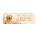 Search for golden retrievers return address labels Watercolor