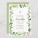 Search for foliage christening invitations Watercolor